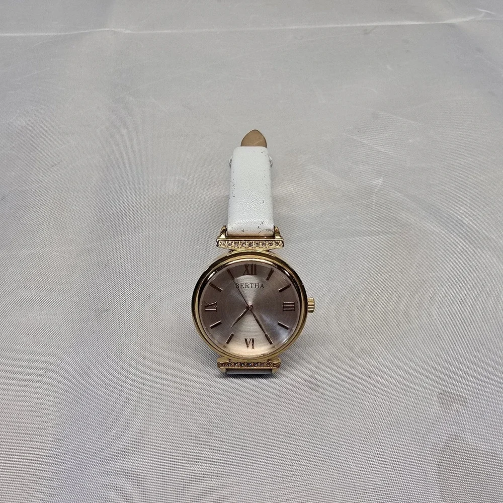 Bertha Jasmine White Leather‎ Rose Gold Women's Watch BR9605